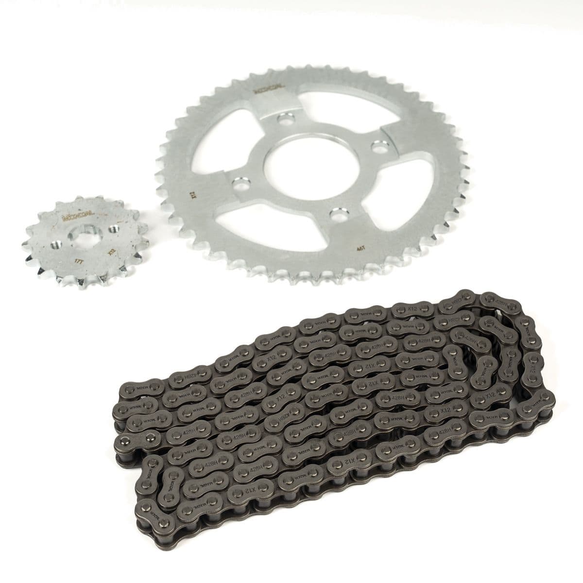 Kit Transmision Corona Cadena Piñon (17/46/428h-136) Mondial