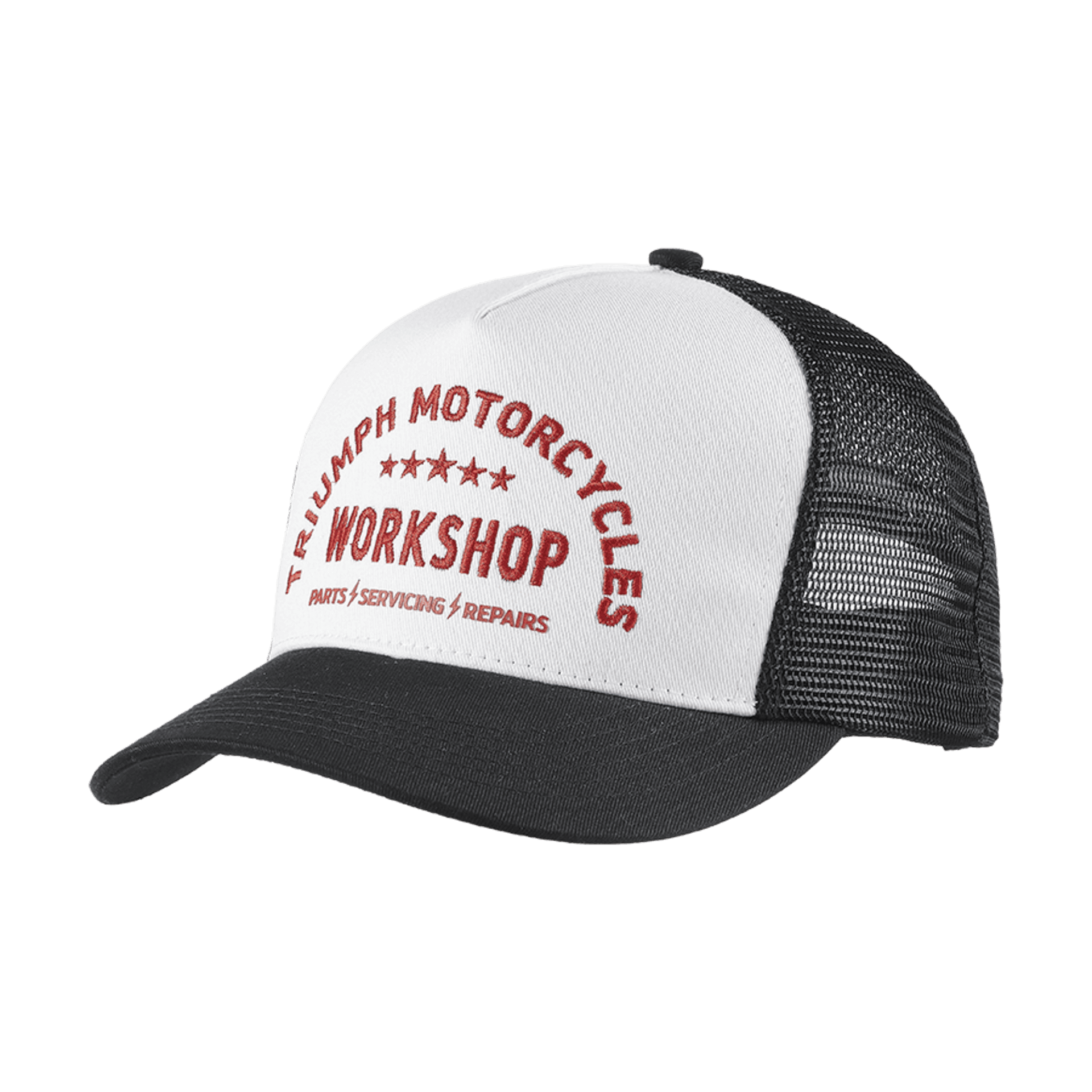 Gorra Trucker Workshop Hueso/negro Triumph Original