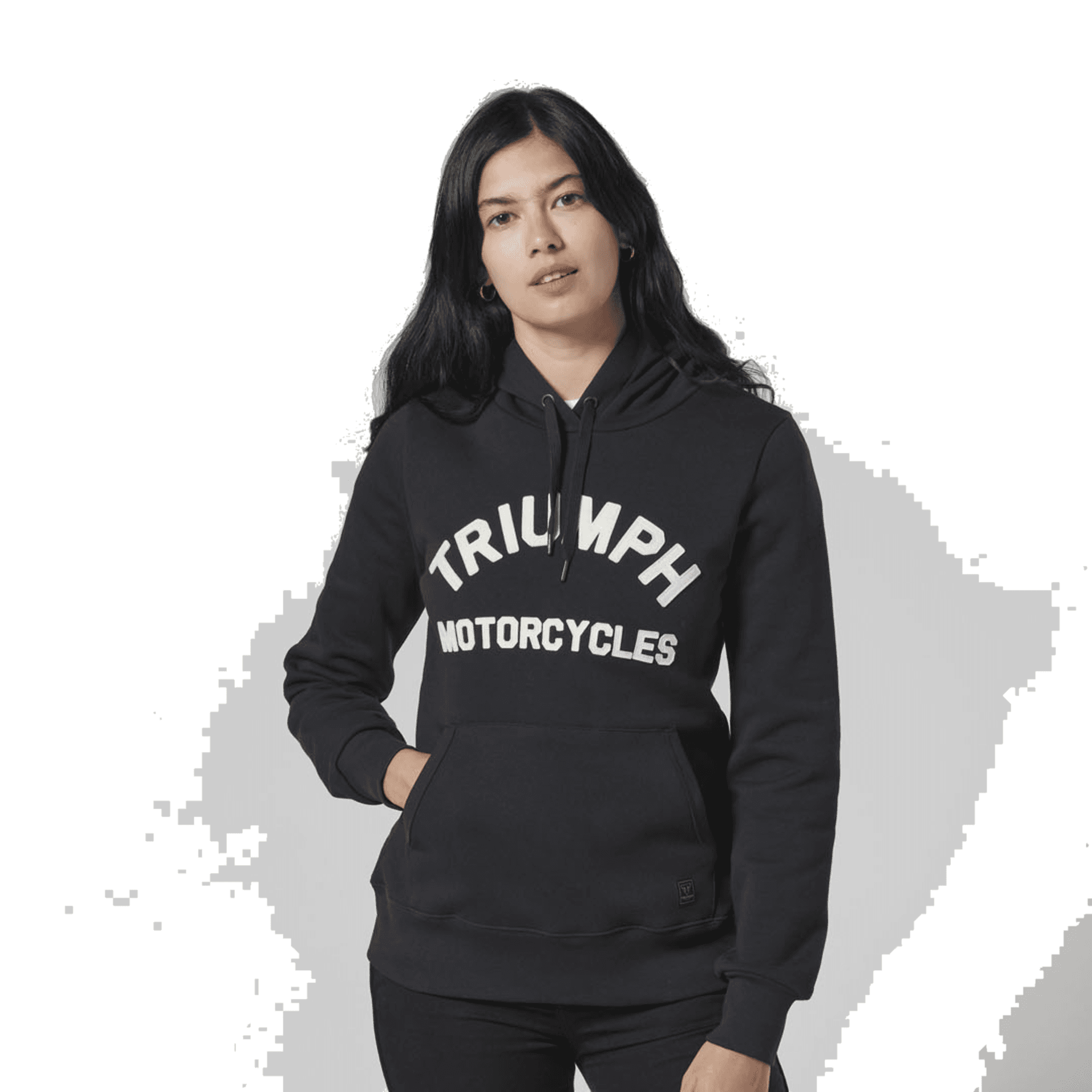 Buzo Hoodie Mujer Algodon Capucha Negro Orla Triumph