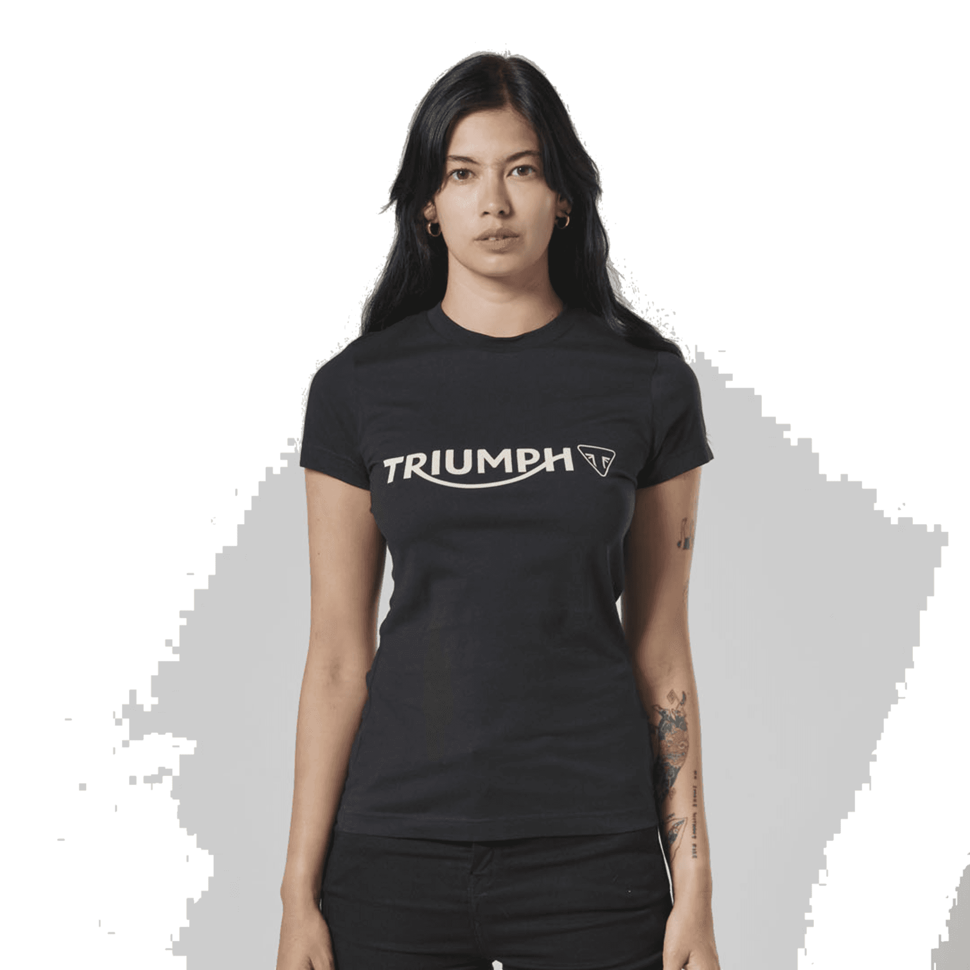 Remera Algodon Mujer Negro Melrose Triumph Original