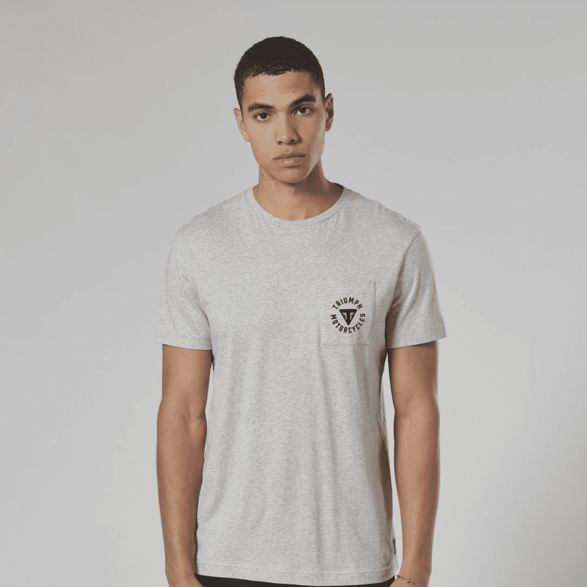 Remera Algodon Hombre Newlyn Gris Jaspeado Triumph Original